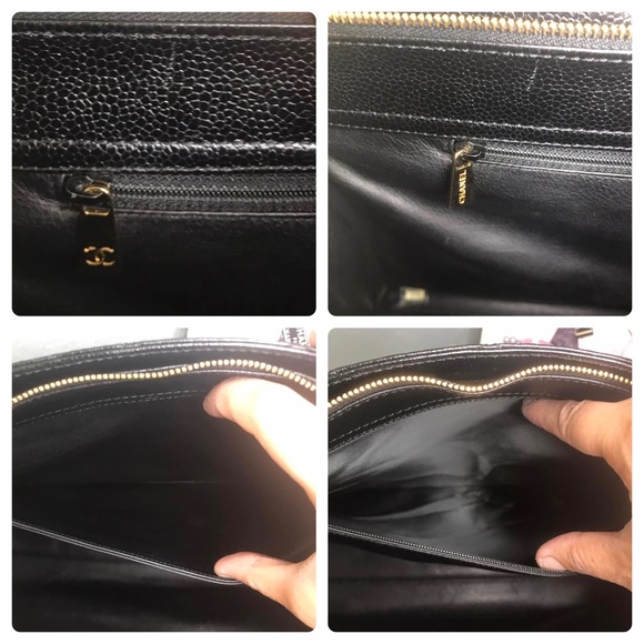 ❌SOLD❌CHANEL Caviar Leather and Resin Chain Tote Bag Black - Picture 6 of 16